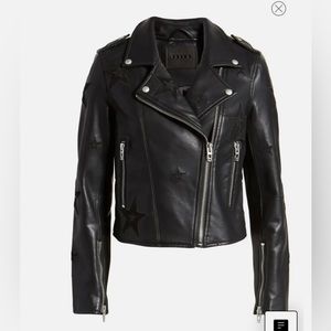 Blank NYC Faux Leather Jacket with Stars